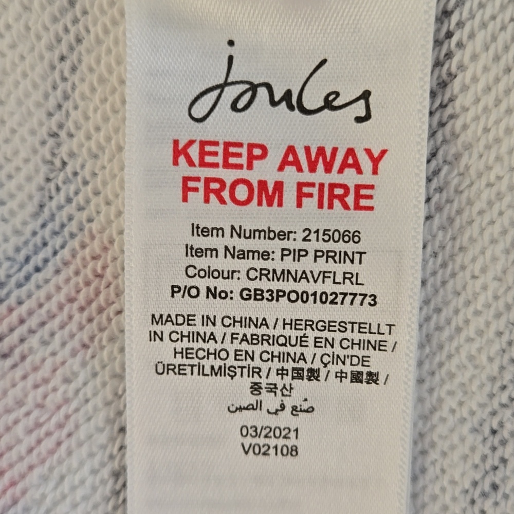 Women's Joules Quarter Zip Floral Pullover Size 18 "Pip Print" Style - Picture 7 of 10
